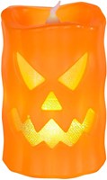 Halloween Led-Kaars Pompoen (10x6cm)