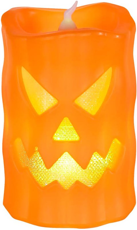 Halloween Led-Kaars Pompoen (10x6cm)