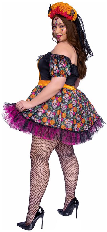 Dameskostuum Marigold Catrina (plus size, zijkant)
