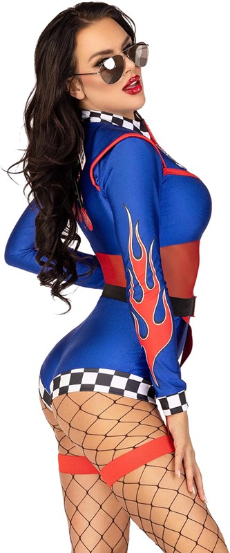 Pitspoes Kostuum Cherry Grid Girl (zijkant)