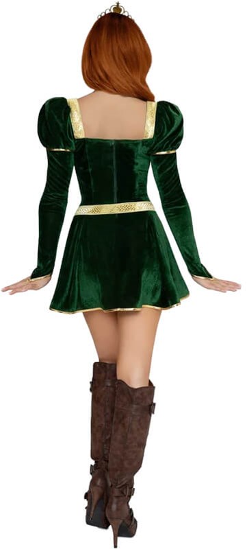 Dames Prinsessenkostuum Groen Fiona (achterkant)