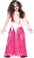 Zombie Prinsessenjurk Roze Voor Meisjes- 7-9 jaar
