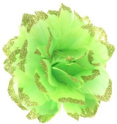 Bloem Groen met Glitter aan IJzerdraad
