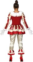 Horror Clown Kostuum Gestreept Dames (achterkant)
