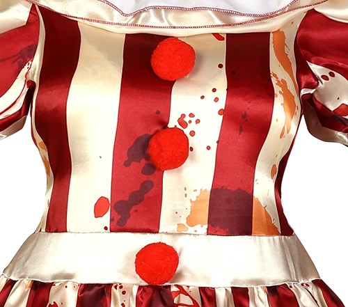Horror Clown Kostuum Gestreept Dames (detail bovenstuk)