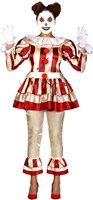 Horror Clown Kostuum Gestreept Dames