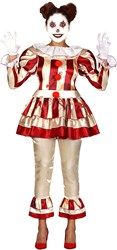 Horror Clown Kostuum Gestreept Dames