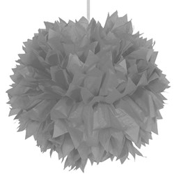 Decoratie Pompom Zilver 30cm