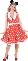 Damesjurk Rock 'n Roll Rood-Wit-2