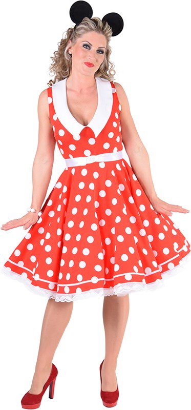 Damesjurk Rock 'n Roll Rood-Wit-2