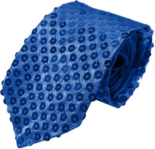 Stropdas Disco Pailletten Blauw