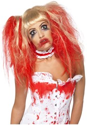 Halloween Pruik Blond met Bloed
