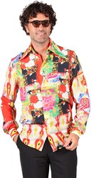 Heren Seventies Retro Blouse Psychedelic