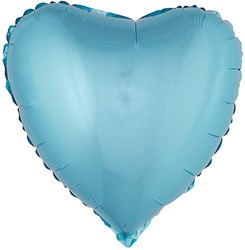 Folieballon Hartje Metallic Lichtblauw (52x46cm)