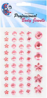 Body Jewel Roze Assorti 46st.