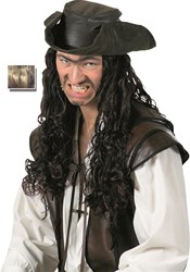 Hoed Piraat met Zwart Haar