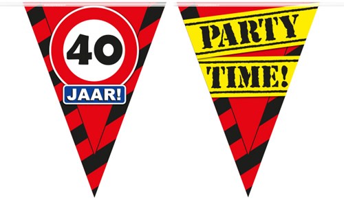 Vlaggenlijn Party 40 Jaar Verkeersbord