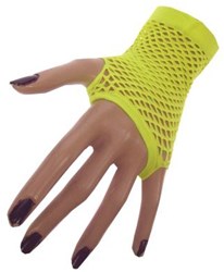 Nethandschoenen Vingerloos Kort Fluor Geel