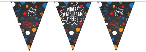 Vlaggenlijn Hoera Geslaagd Feest (10m) 