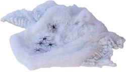 Spinnenweb Wit + 5 Spinnen (100gr)