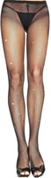 Visnet Panty Zwart met Diamanten