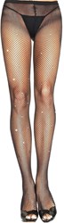 Visnet Panty Zwart met Diamanten