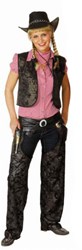 Dames Cowboy Chaps Zwart  