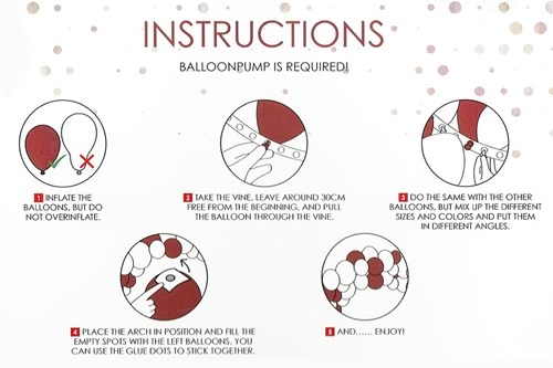 Ballonnenboog Kit Luxe Goud (gebruiksaanwijzing)