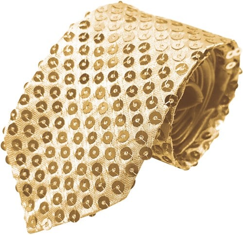 Stropdas Disco Pailletten Goud