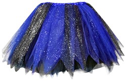 Glitter Tule Rokje Zwart/Blauw