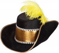 Musketier Hoed Goud-Zwart met Veer (product)