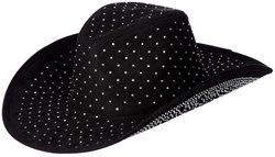 Zwarte Cowboyhoed Strass Luxe