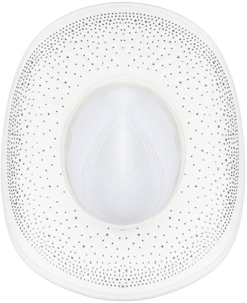 Witte Cowboyhoed Strass Luxe (binnenkant)