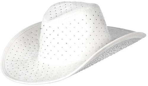 Witte Cowboyhoed Strass Luxe