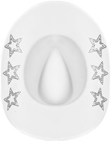Witte Cowboyhoed met Diamanten Sterren (binnenkant)