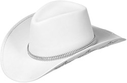 Witte Cowboyhoed met Diamanten Sterren