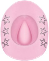 Roze Cowboyhoed met Diamanten Sterren  (binnenkant)