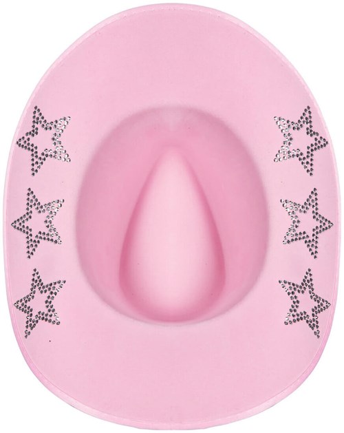 Roze Cowboyhoed met Diamanten Sterren  (binnenkant)