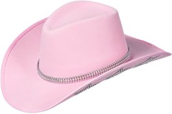 Roze Cowboyhoed met Diamanten Sterren