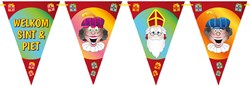 Punt Vlaggenlijn Welkom Sint & Piet Karton (6m)