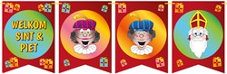 Vlaggenlijn Welkom Sint & Piet Vaandel Karton (6m)