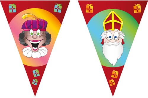 Vlaggenlijn Welkom Sint & Piet - 10m (detail)