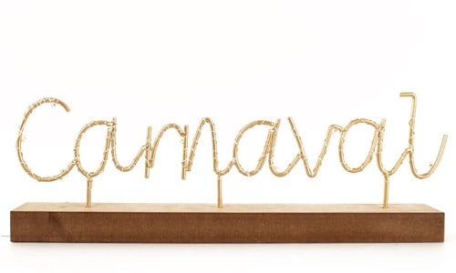 Decoratie Plankje Carnaval met Verlichting (36x21cm)