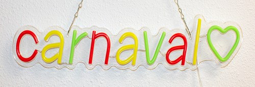LED Neon Sign Carnaval Rood-Geel-Groen - 60x15cm (licht)