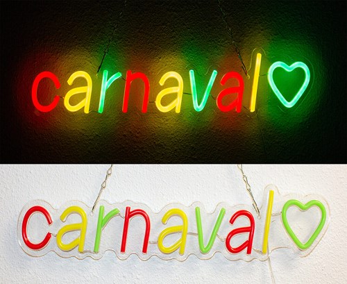 LED Neon Sign Carnaval Rood-Geel-Groen - 60x15cm