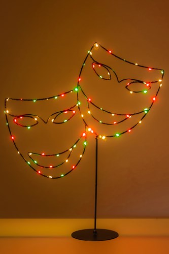 Carnaval Decoratie Maskers met Verlichting - 37x48cm