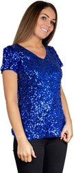 Pailletten Shirt Blauw voor dames
