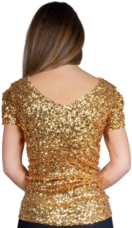 Pailletten Shirt Goud voor dames (achterkant)