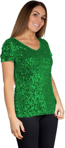 Pailletten Shirt Groen voor dames
