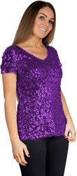 Pailletten Shirt Paars voor dames